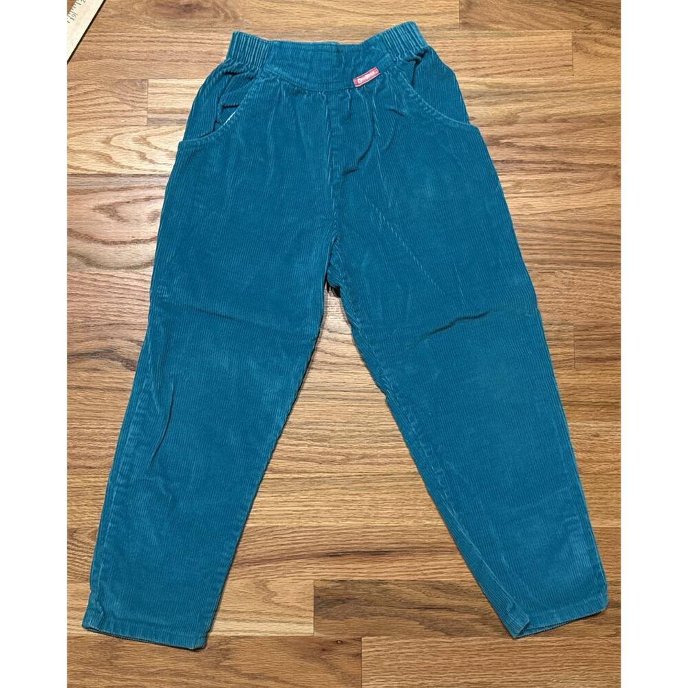 Vintage OshKosh B’Gosh Teal Blue Corduroy Pants Girls Size 6 100% Cotton